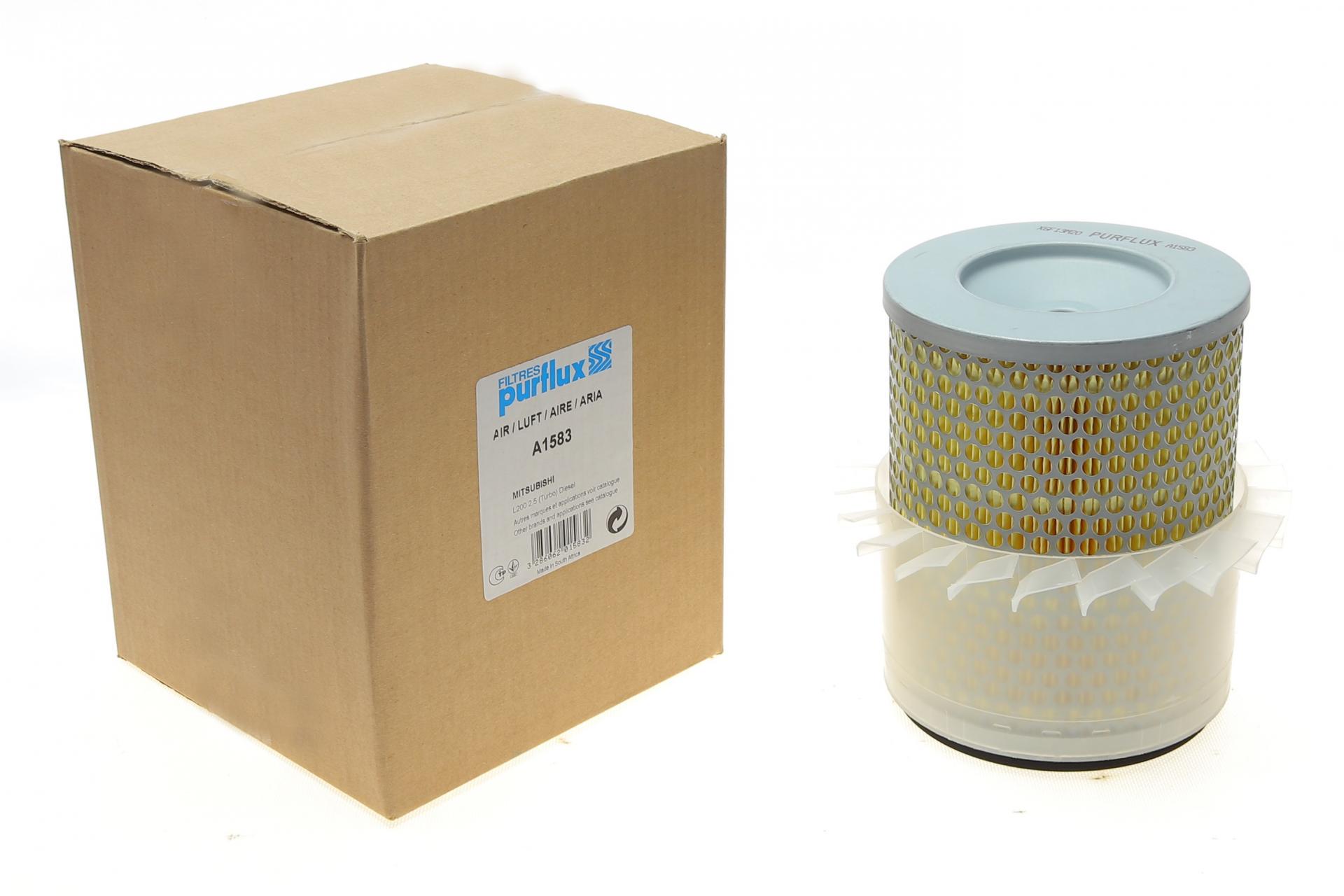 Фильтр воздушный PURFLUX для Mitsubishi Pajero/Pajero Sport 2,5TD 87-/L200 2,5/2,8TD 92-07- (A1583)