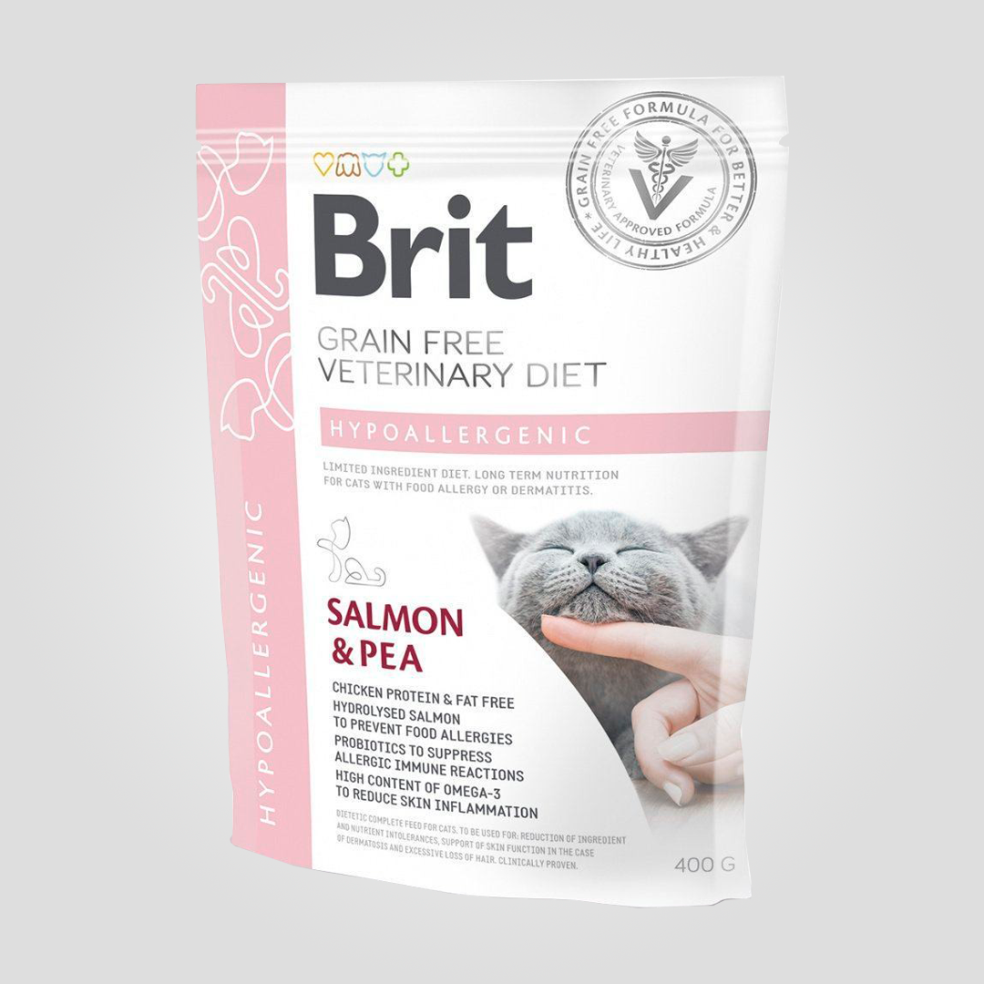 Корм сухий Brit VetDiet Hypoallergenic для котів з харчовою алергією з лососем та горохом 400 г (2182958663)