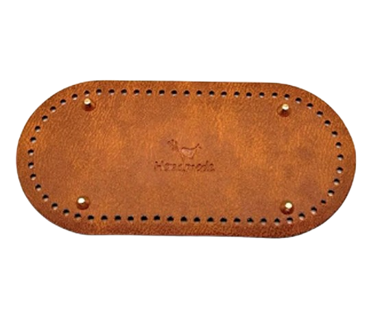 Дно для сумки овальне з екошкіри з 4 ніжками 12х25 см Коричневий (5511)