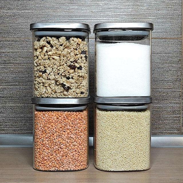 Банки скляні для сипучих продуктів 900 мл 4 шт. (Kit-04-grey-900)