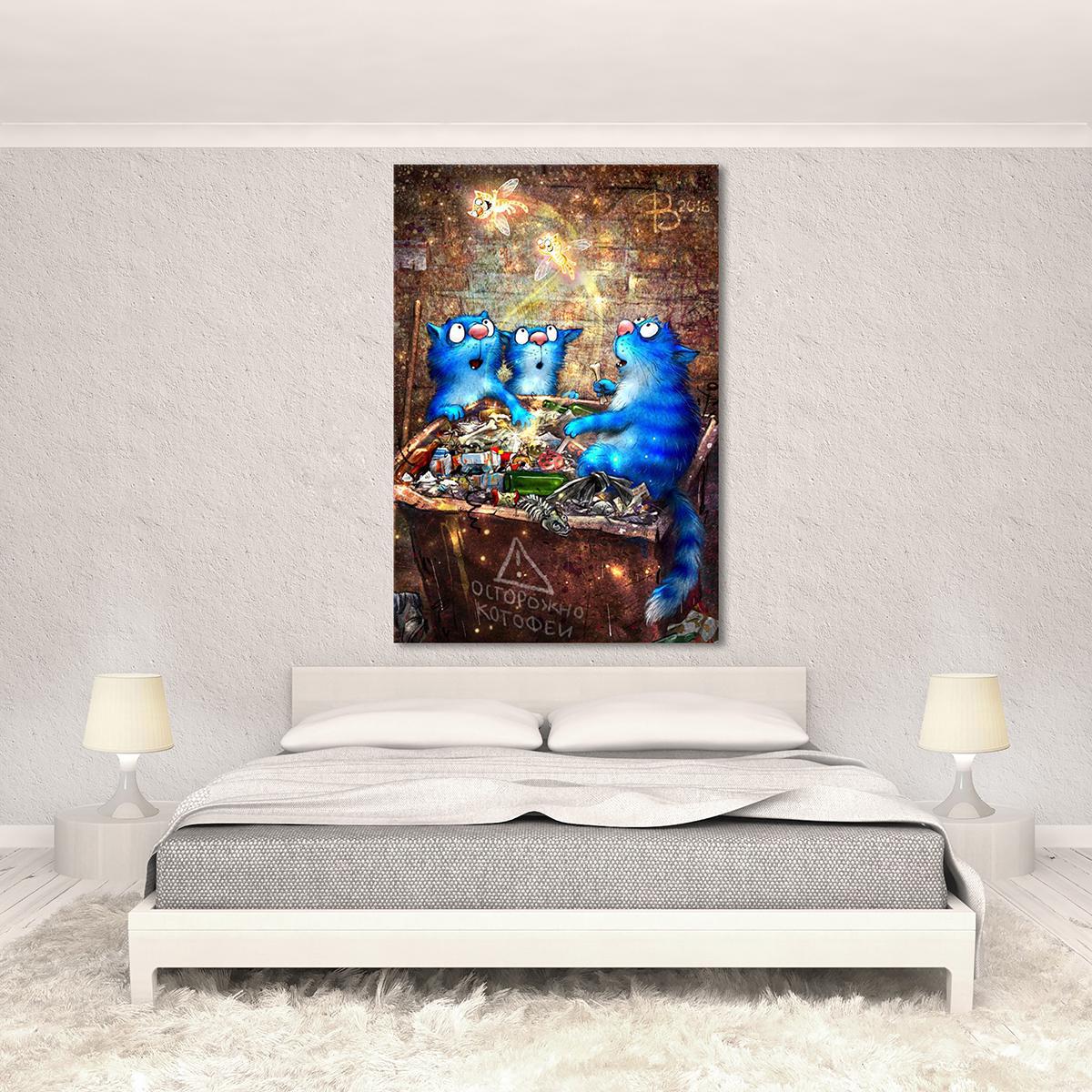 Модульная картина Осторожно котофеи... 1 модуль 80x120 см