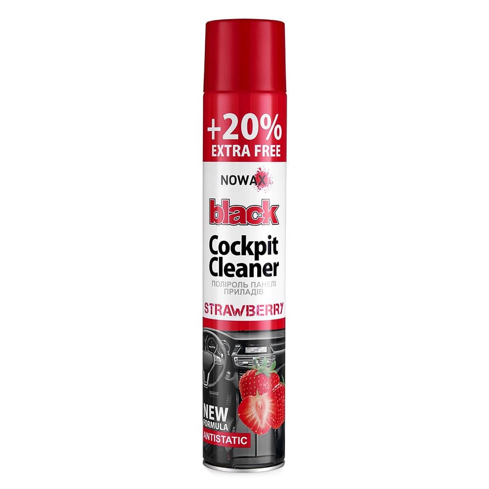 Полироль для панели приборов Nowax Cockpit Cleaner Spray Клубника, 750мл