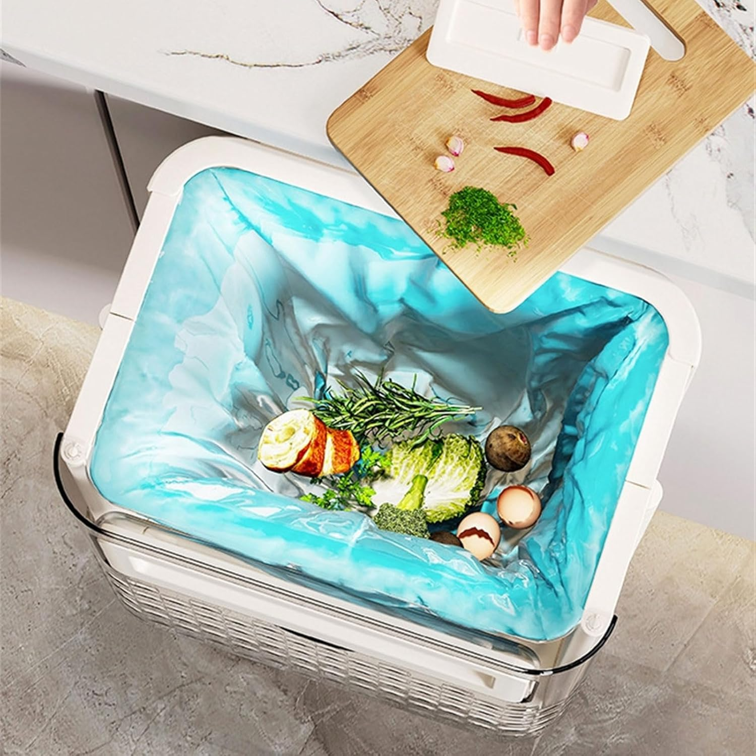 Бак складаний сміттєвий для кухні та ванної підвісний 10 л 24x18x28 см - фото 6 Бак складаний сміттєвий для кухні та ванної підвісний 10 л 24x18x28 см - фото 6