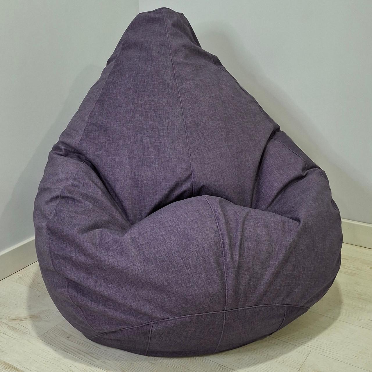 Бескаркасное кресло-мешок SkyPuff MEGA Груша Велюр ORLANDO XXXL 160х120 см Violet (160105)