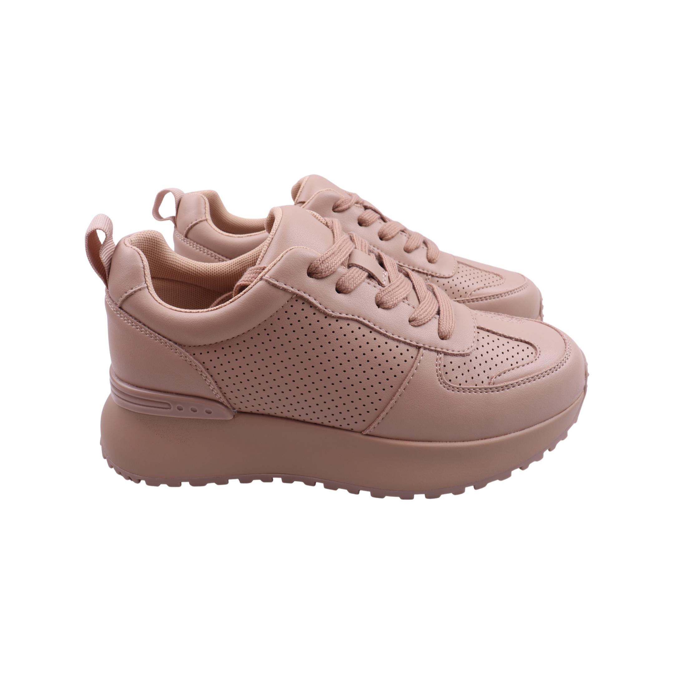 Кроссовки женские Li Fexpert из кожи р. 38 Бежевый (1284-23DK)