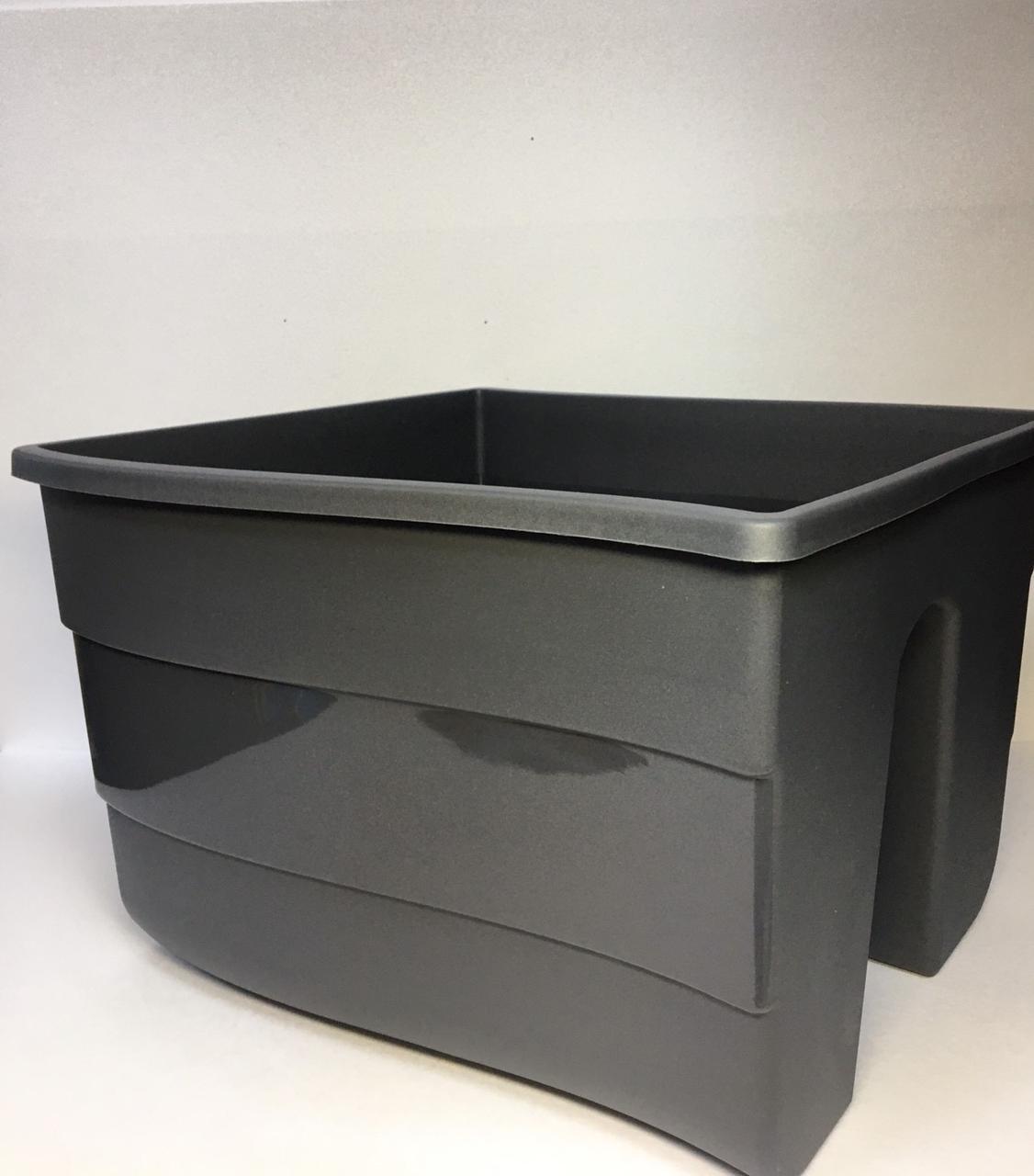 Горщик балконний на перила Form-Plastic Хвиля з кронштейнами 11 л 29х20х30 Антрацит