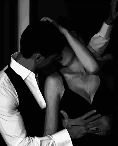 Картина по номерам Strateg без подрамника Огонь страсти 40х50 см Черно-белый (DY013) Картина по номерам Strateg без подрамника Огонь страсти 40х50 см Черно-белый (DY013)