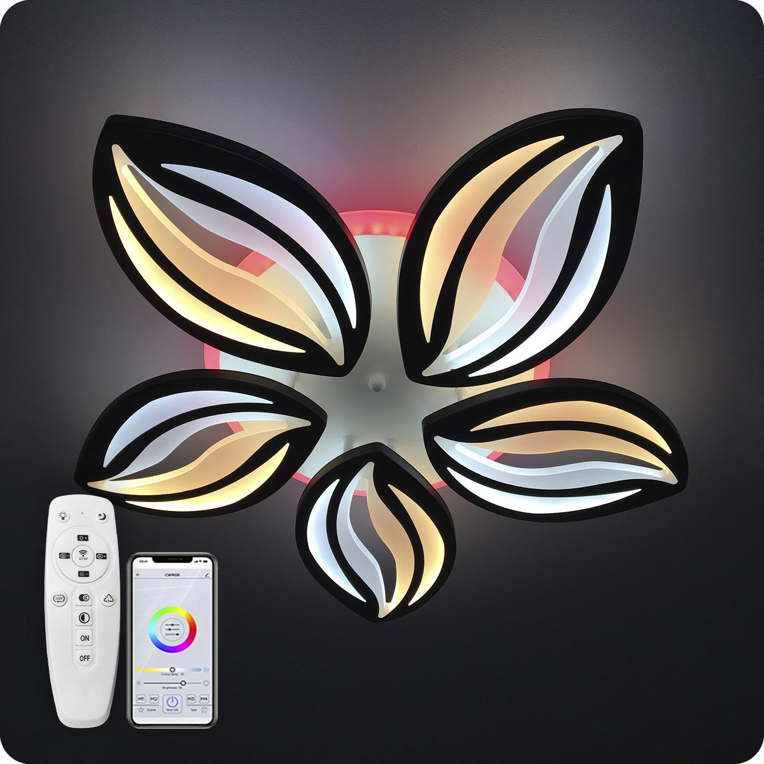 Люстра світлодіодна 517 Dlight 3color з пультом 95 Вт Чорний (01519) - фото 5 Люстра світлодіодна 517 Dlight 3color з пультом 95 Вт Чорний (01519) - фото 5