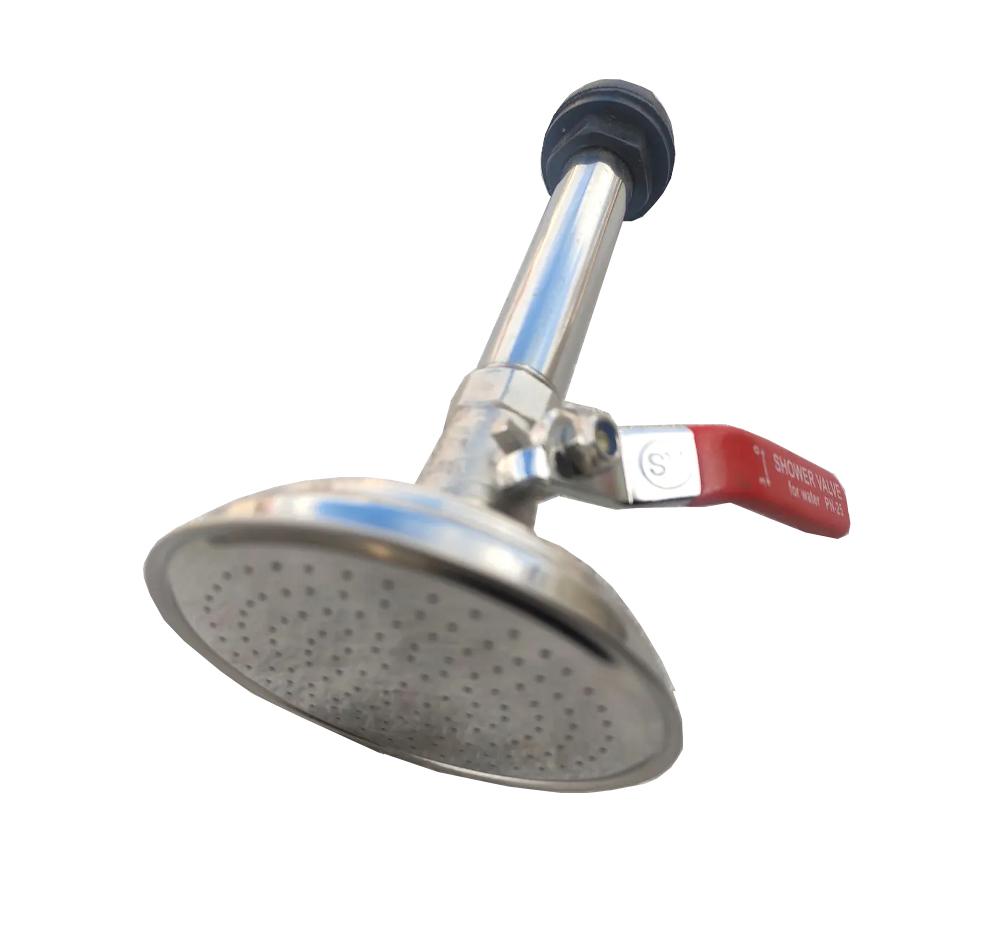 Лійка для літнього душу із нержавіючої сталі та краном 19 см - фото 2 Лійка для літнього душу із нержавіючої сталі та краном 19 см - фото 2