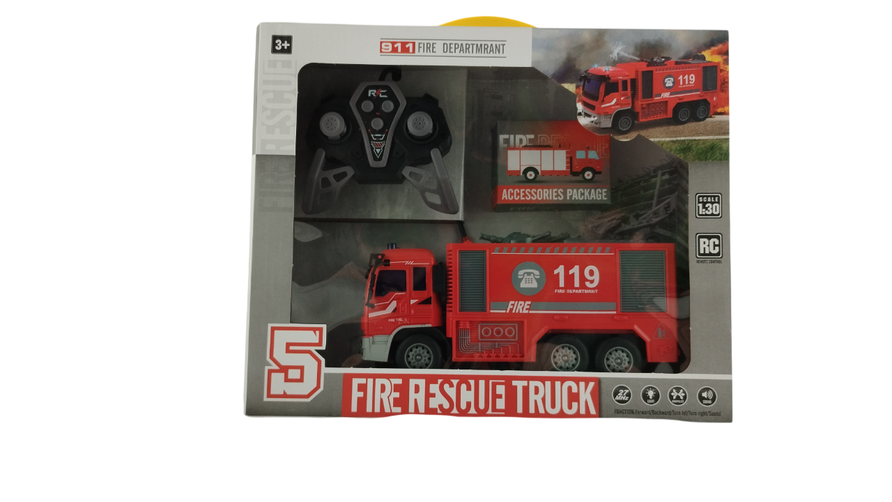Машина пожарная на радиоуправлении световые и звуковые эффекты (000095)