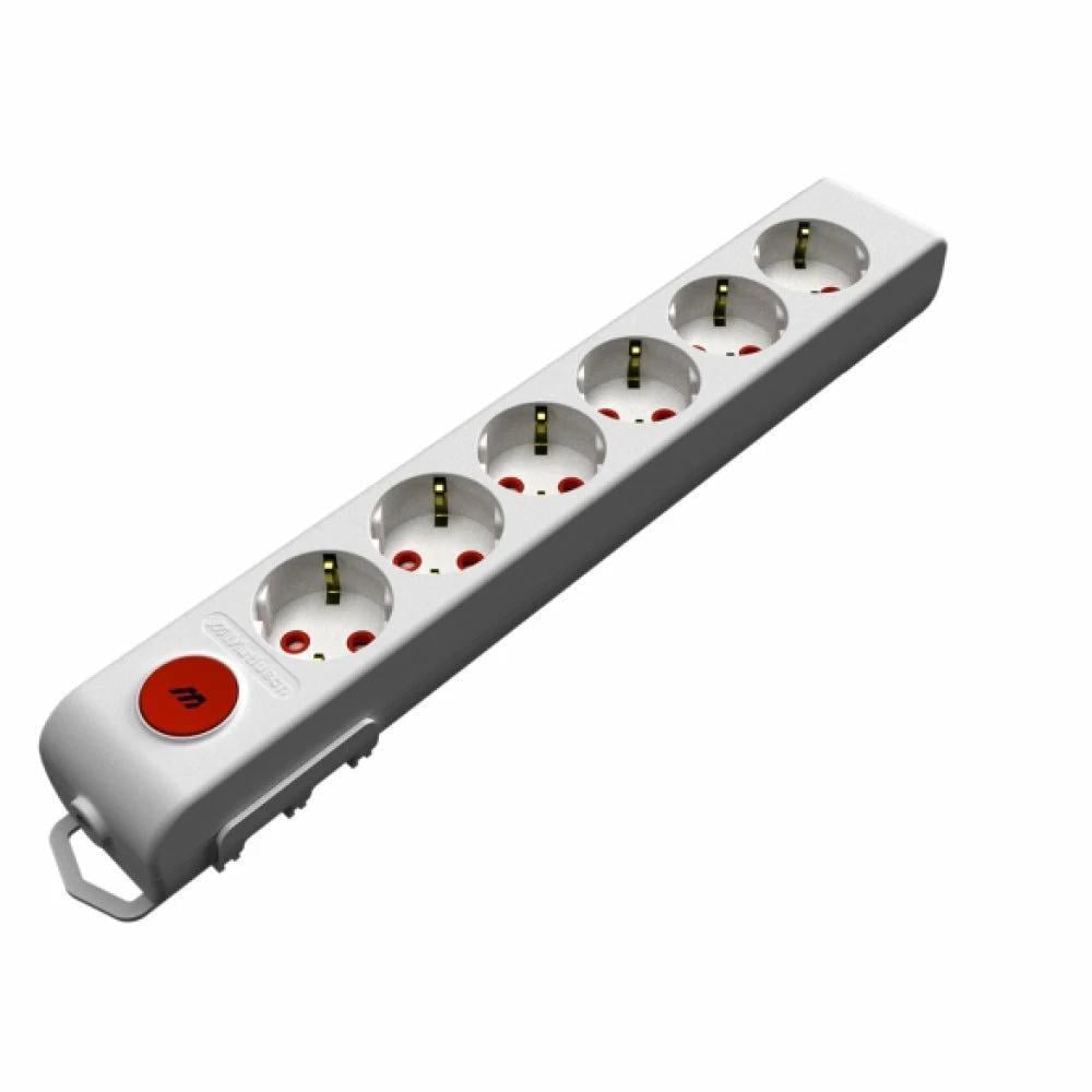 Колодка Mutlusan 6 гнізд з заземленням зі шторками (49-12-36)