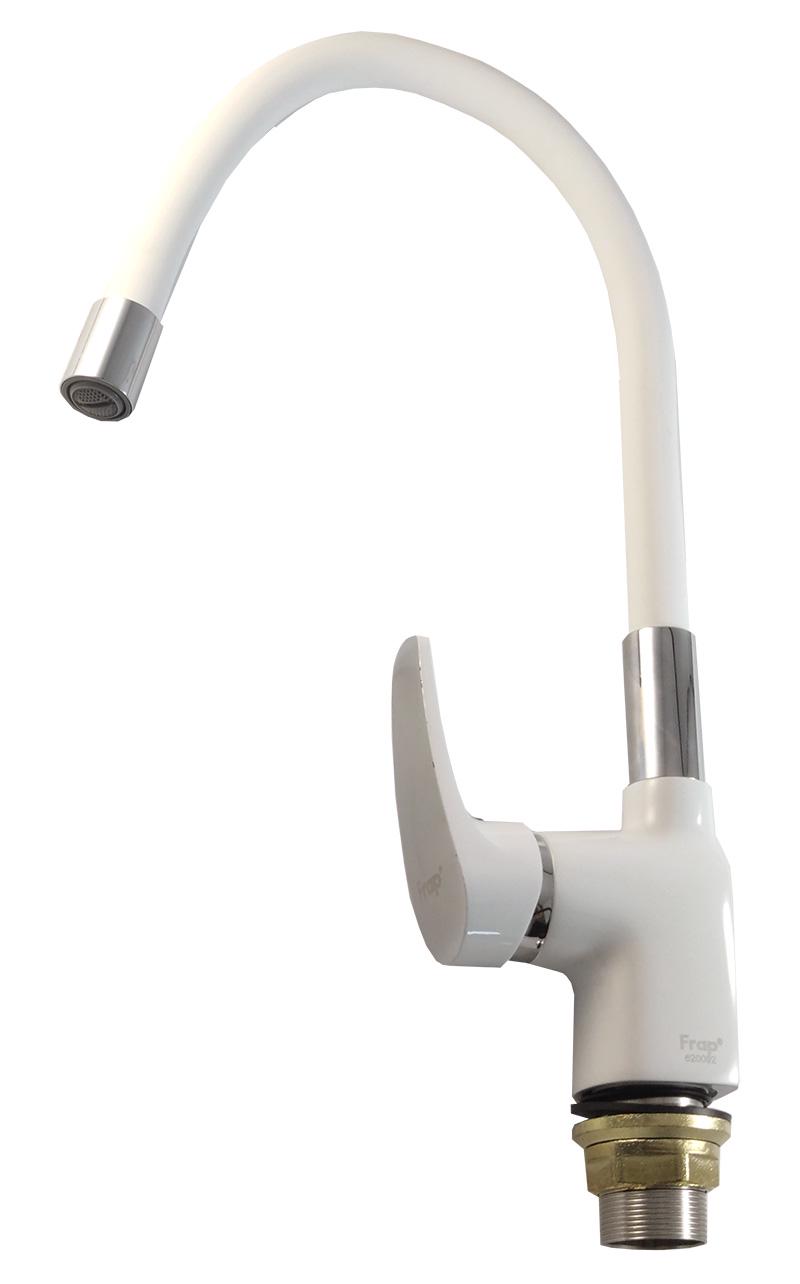 Змішувач для кухні Frap F4453-03 гнучкий U-подібний гусак Білий/Хром (34562)