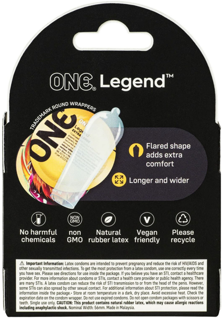 Презервативи One Legend Extra Large 3 шт. (6501053330) - фото 3