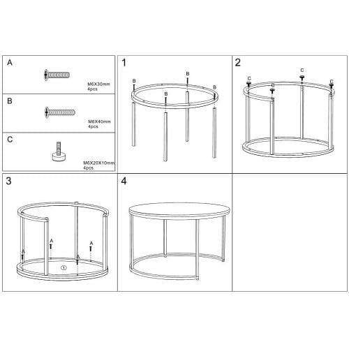 Журнальный столик Signal DION комплект Черный мрамор/Черный (DIONCMAC) - фото 3 Журнальный столик Signal DION комплект Черный мрамор/Черный (DIONCMAC) - фото 3