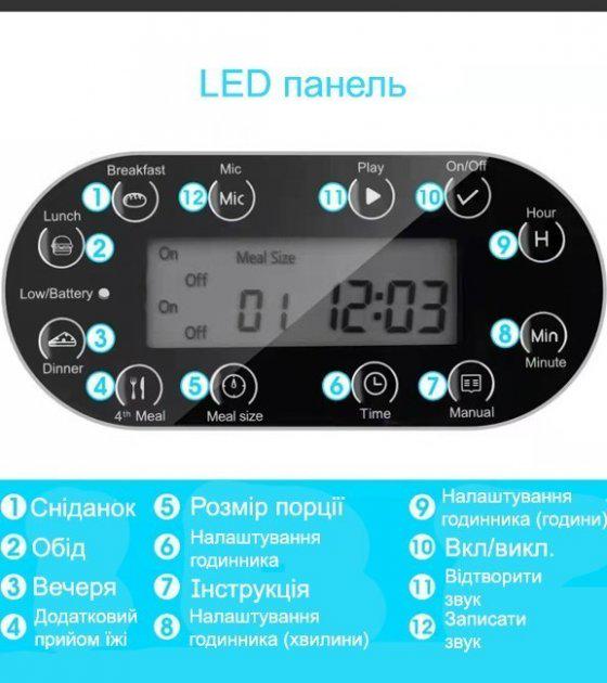 Годівниця для котів та собак розумна OrangeFox автоматична на 4,5 л з налаштуванням прийомів їжі White (B0020) - фото 5