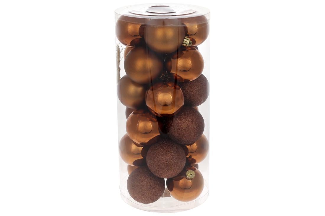 Набір новорічних кульок BonaDi пластик 24 шт. D 6 см (47-020)