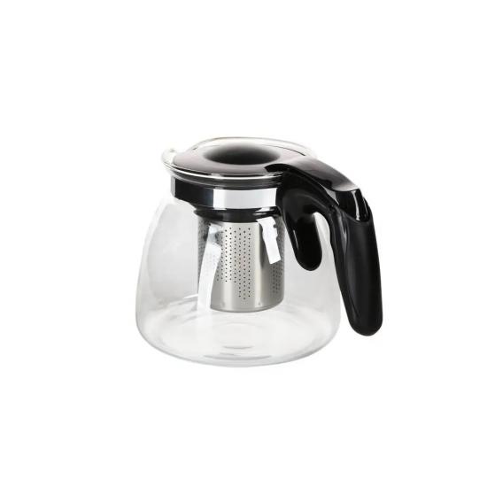 Чайник для заварювання з металевим ситом скло 700 мл Black (128362) - фото 2