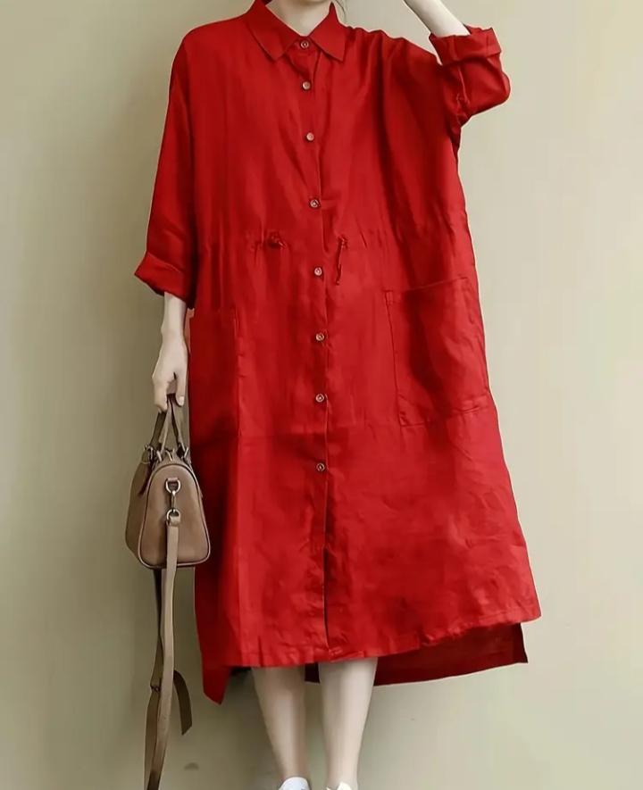 Сукня лляна р. 50 Червоний (00206)