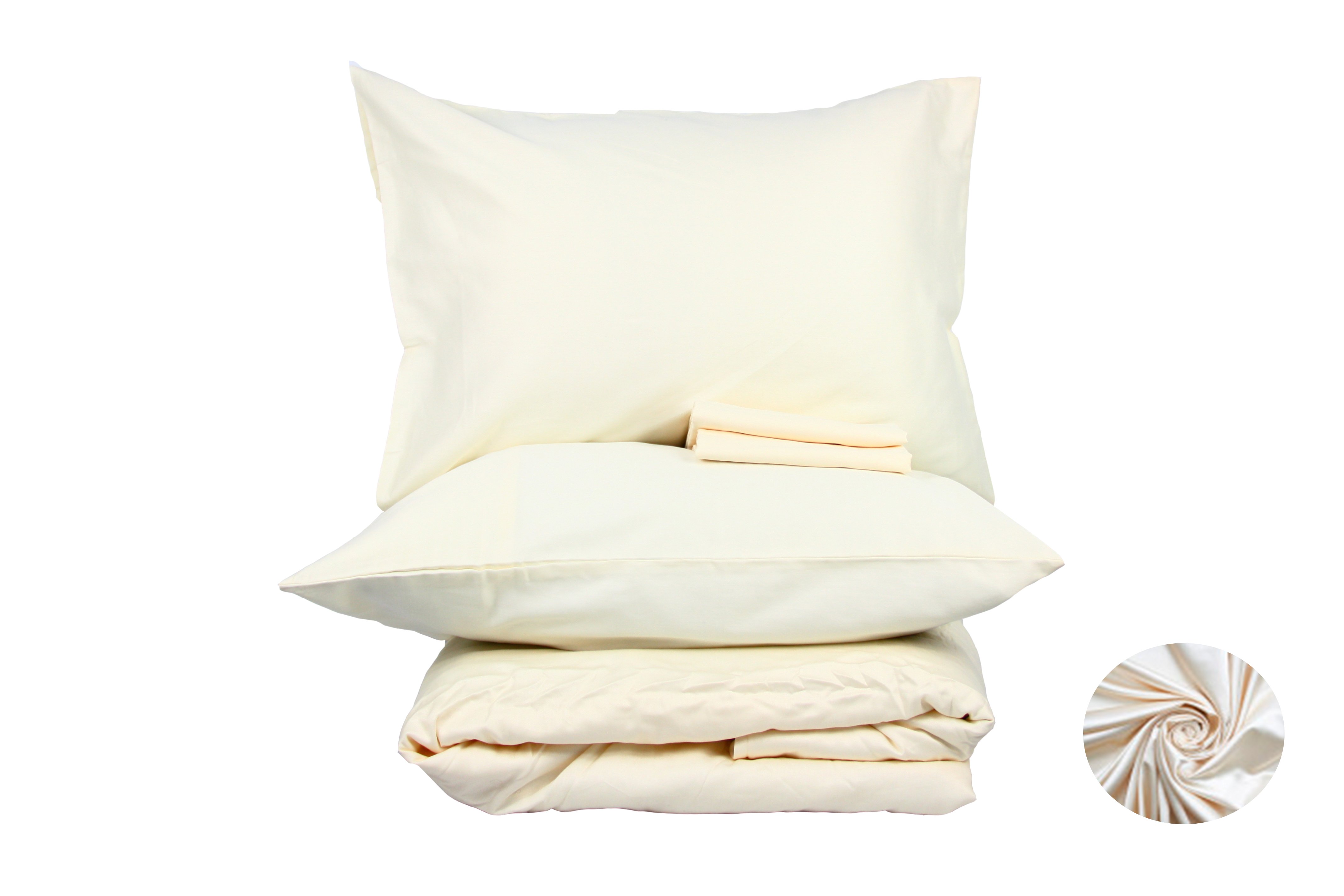 Набор наволочек сатин 50х70 см 2 шт. Кремовый