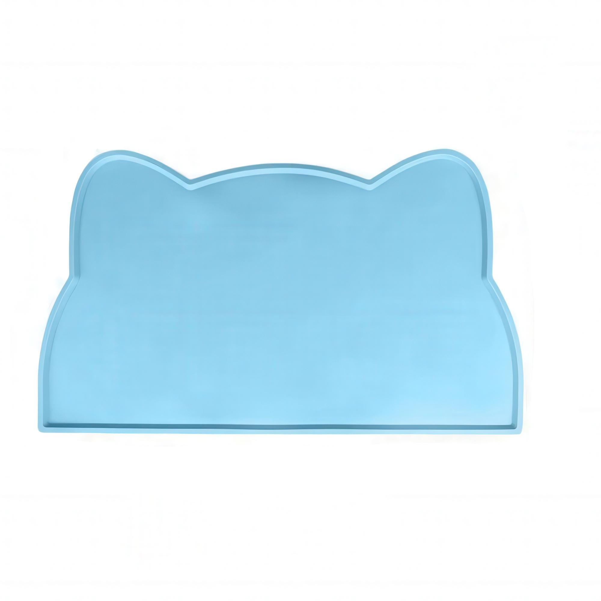 Килимок під миски для котів і собак силіконовий 24х44 см Блакитний