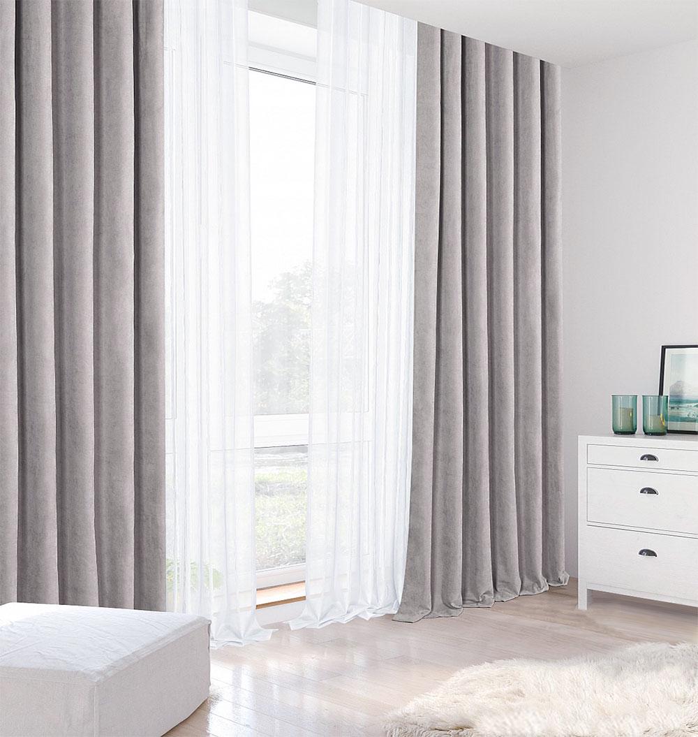 Штора Pivdenne бархат 140х270 см 1 шт. Серебро (80238-140)