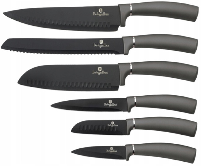 Набір ножів Berlingeer Haus Metallic Line Carbon Edition 6 пр. (BH-2544)