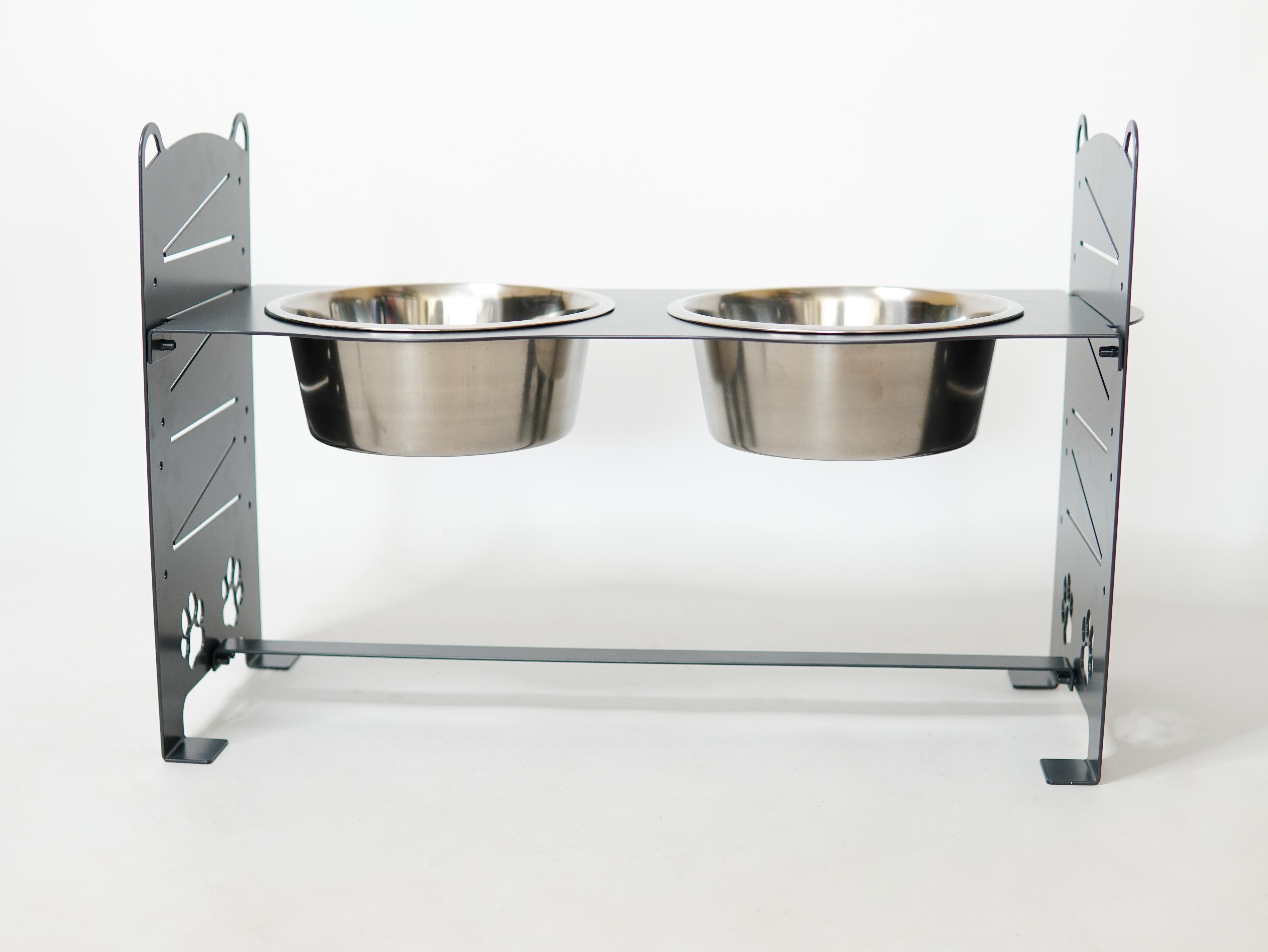 Кормушка для собак средних пород разборная-регулированная 122-293 мм 1,8 л Графитовый (27167071) - фото 3