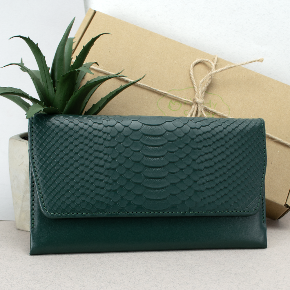 ᐉ Кошелек женский кожаный Leona питон Зеленый (2115433206) • Купить в ...