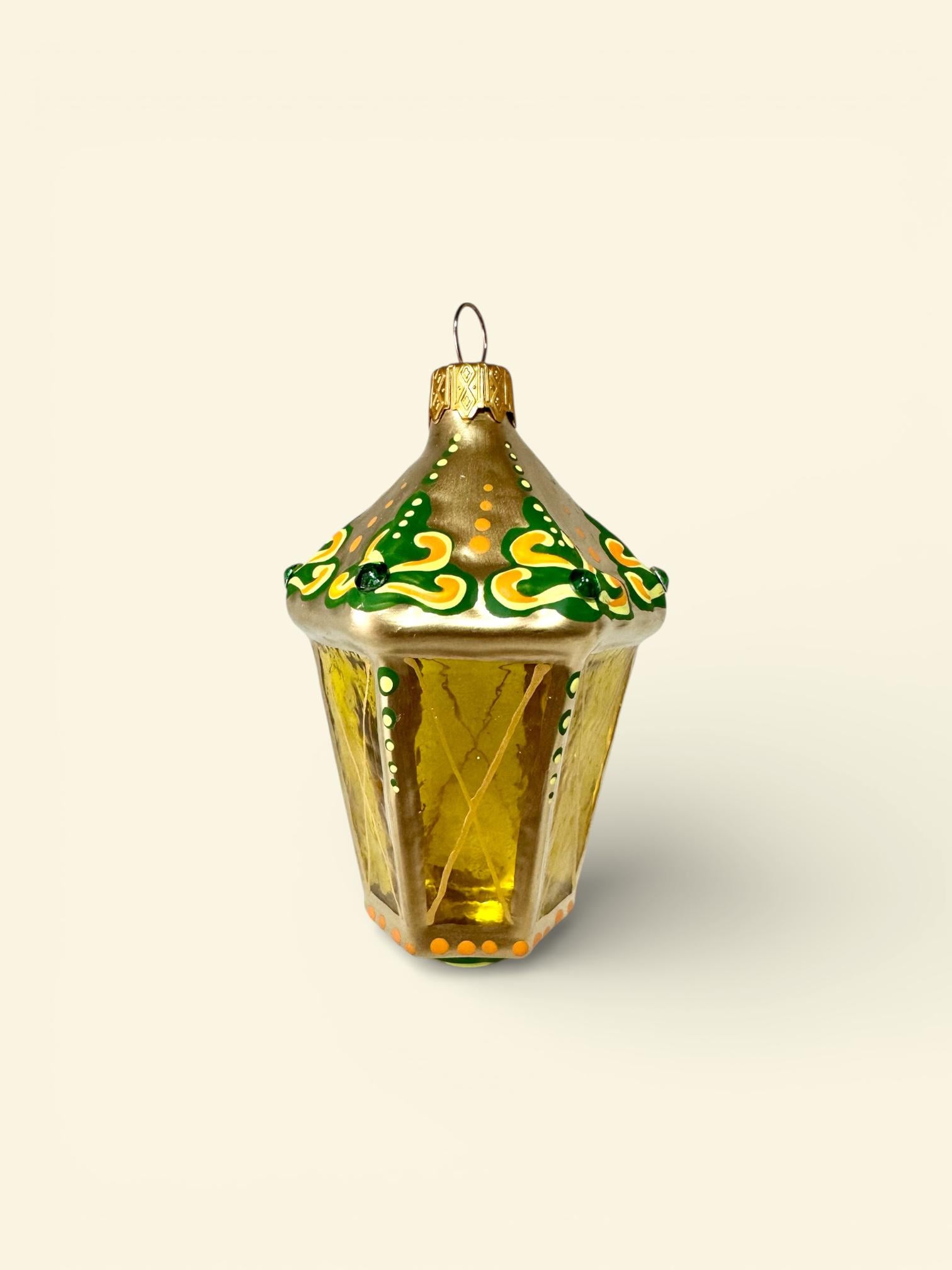 Игрушка на елку Фонарь стеклянный 10х7 см (F-272-2)