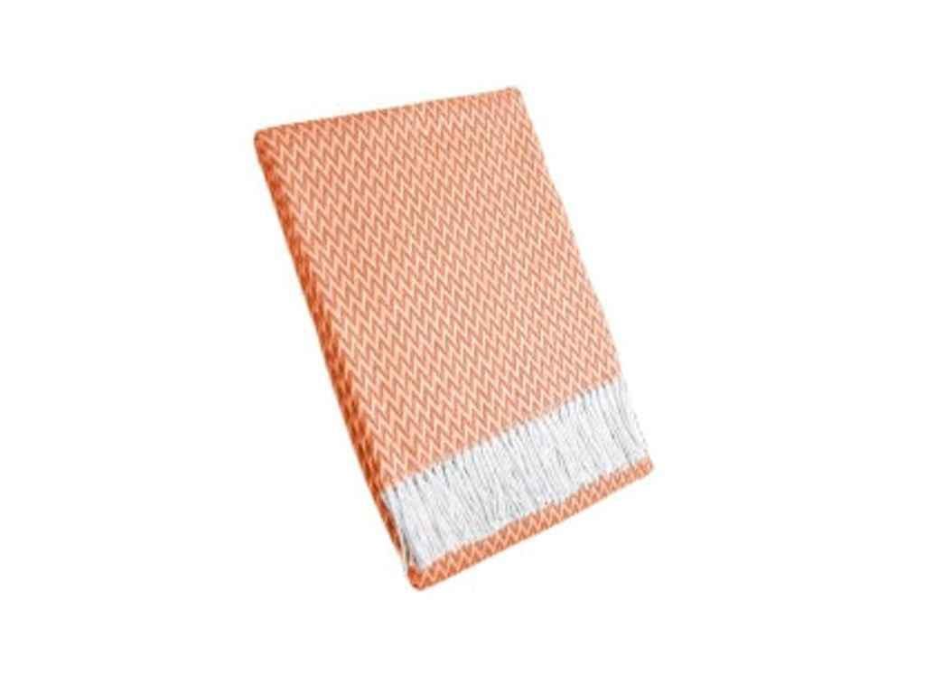 Плед Vladi 140x200 см Валенсия ANTONIO Белый/Оранжевый (1088026)