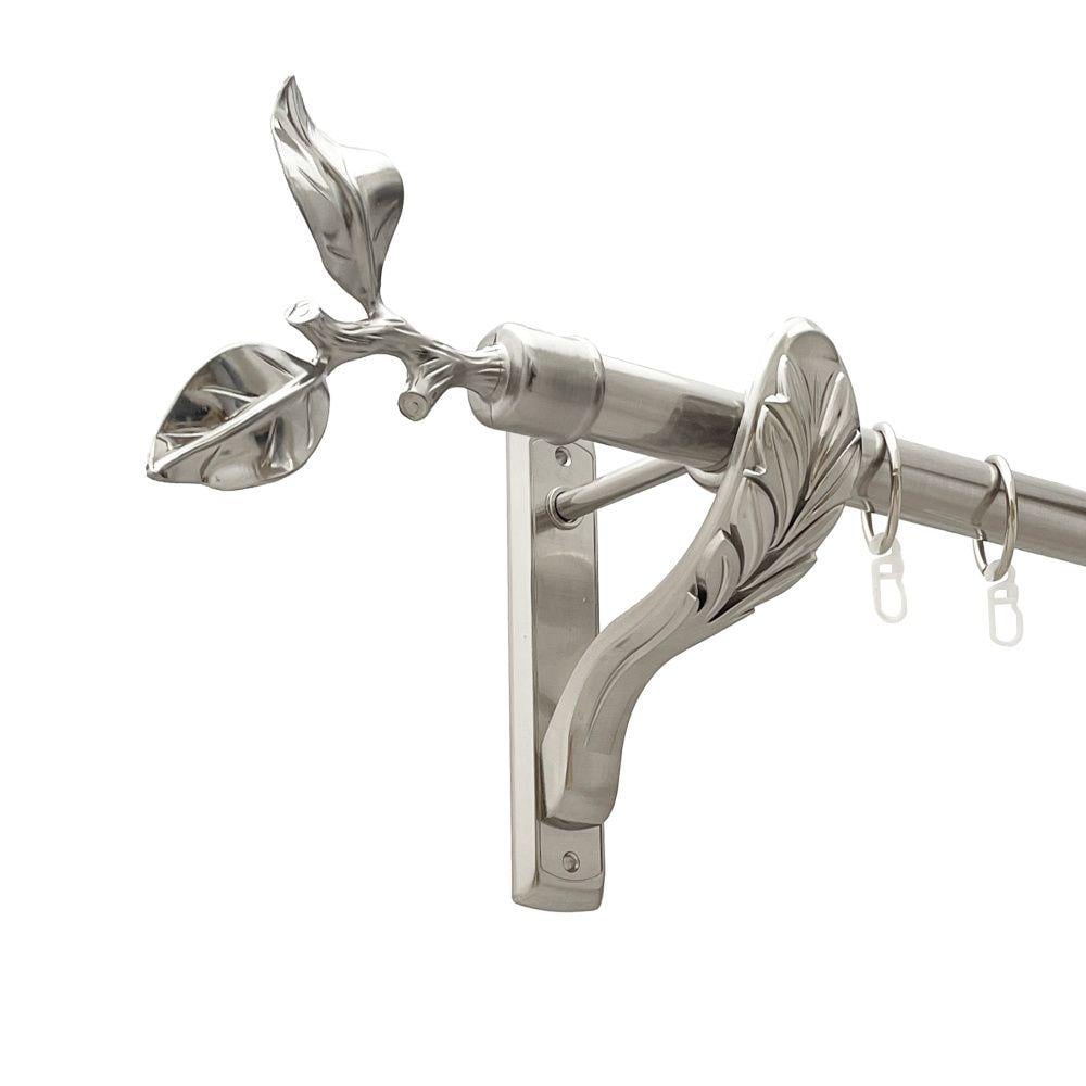 Карниз Orvit Листок Троянди металевий однорядний ретро гладка труба кільце металеве 25 мм 200 см Нержавіюча сталь (00-00021552)