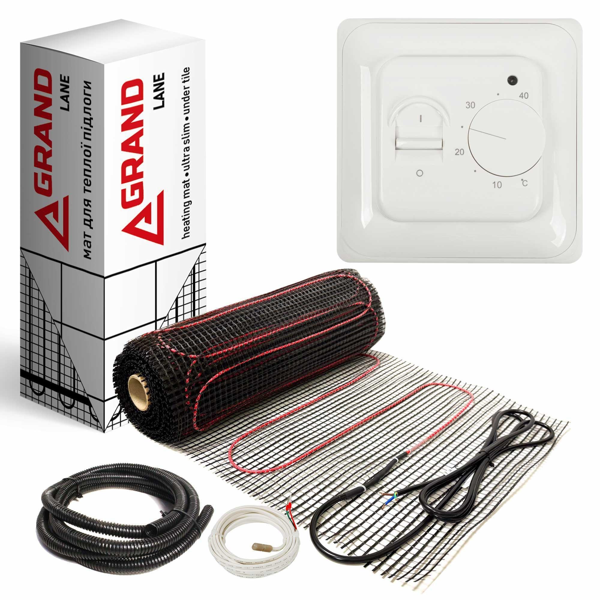 Теплый пол Grand Lane GL-mat 3 м2 540 Вт нагревательный мат glm5430k1 и механический терморегулятор Белый Теплый пол Grand Lane GL-mat 3 м2 540 Вт нагревательный мат glm5430k1 и механический терморегулятор Белый