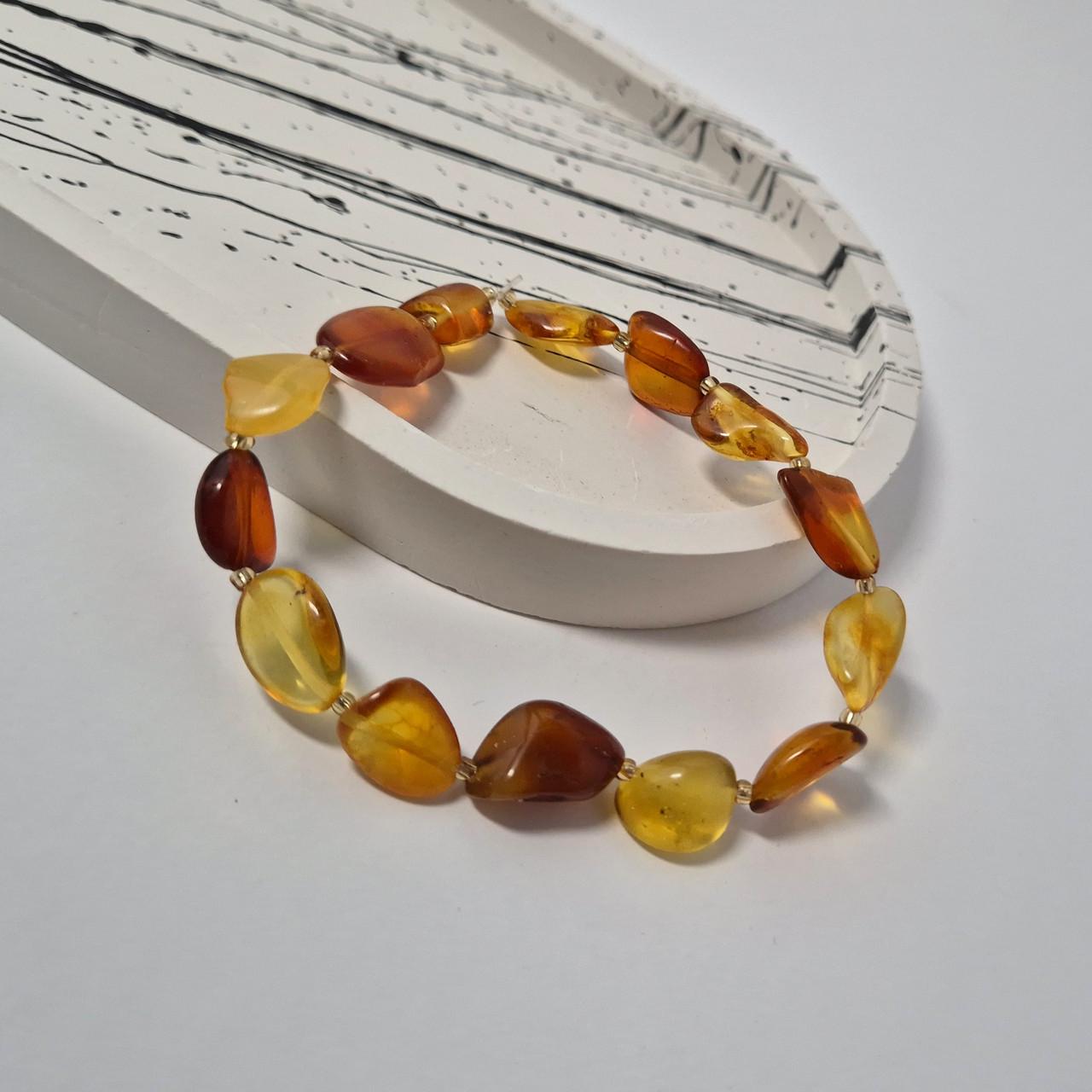 Браслет из натурального янтаря необработанный лечебный 19-20 см Медовый (бр19/150кор) Браслет из натурального янтаря необработанный лечебный 19-20 см Медовый (бр19/150кор)