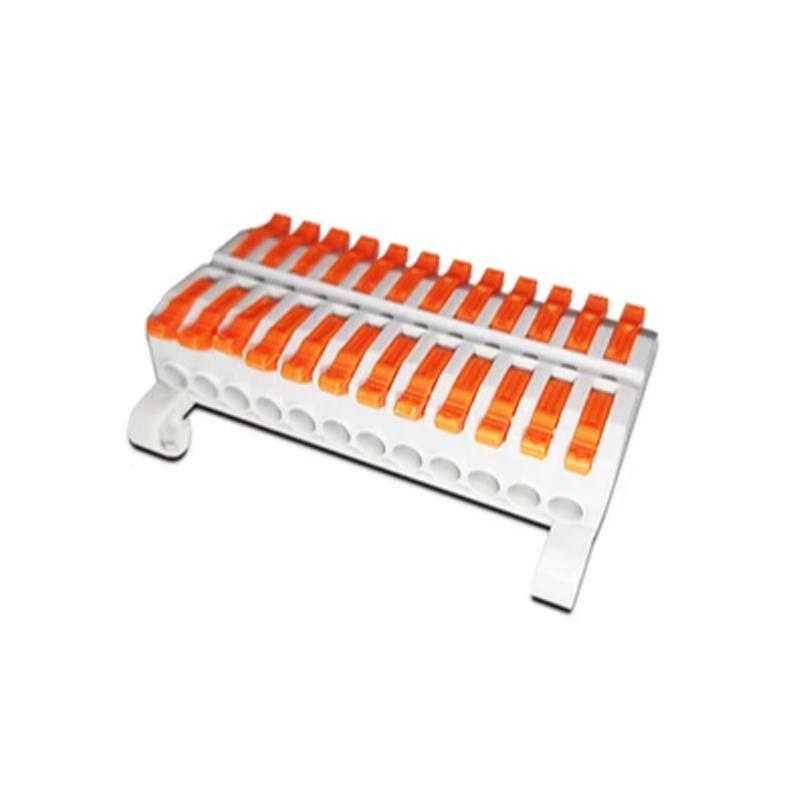 Клемма проходная Tactix 0,08-4 мм2 32А 12х1-12х1 одинарная на DIN-рейку 45,6х63,6х20 мм Оранжевый (KV227G-12)