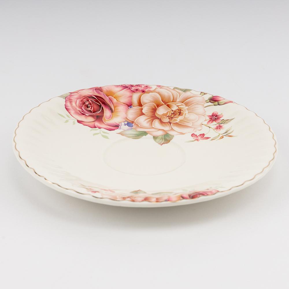 Набор чайных чашек и блюдец Розовый букет на 6 персон 260 мл Белый (9292-010) - фото 5 Набор чайных чашек и блюдец Розовый букет на 6 персон 260 мл Белый (9292-010) - фото 5