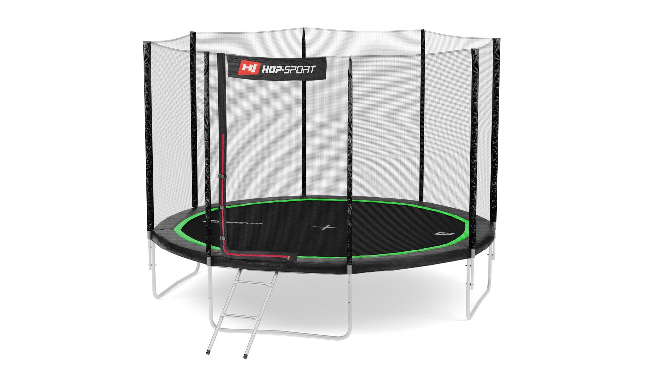 Батут Hop-Sport 10ft (305 см) з зовнішньою сіткою (4 ноги) Чорно-зелений - фото 11