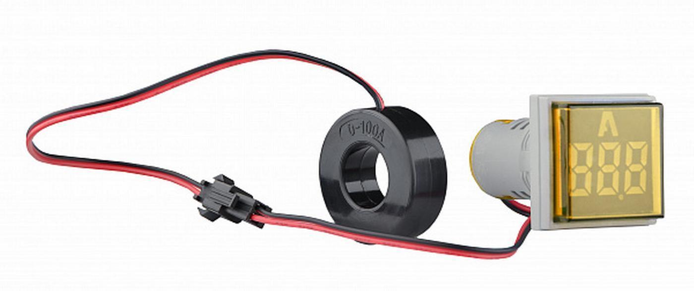 Светосигнальная арматура АСКО-УКРЕМ с индикатором тока серии U-ADM-A квадратная ᴓ22 мм Желтый (00000055201)