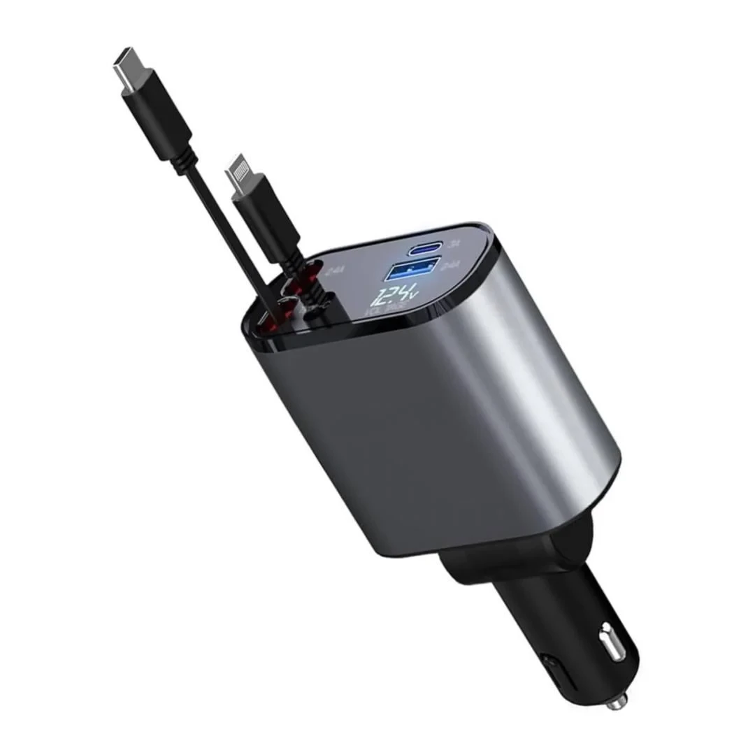 FM-трансмиттер H-49 4в1 с быстрой зарядкой Lightning и Type-C (10467)