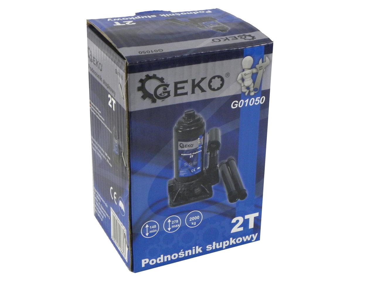 Домкрат гідравлічний GeKo пляшковий 2 тонни (G01050) - фото 2 Домкрат гідравлічний GeKo пляшковий 2 тонни (G01050) - фото 2