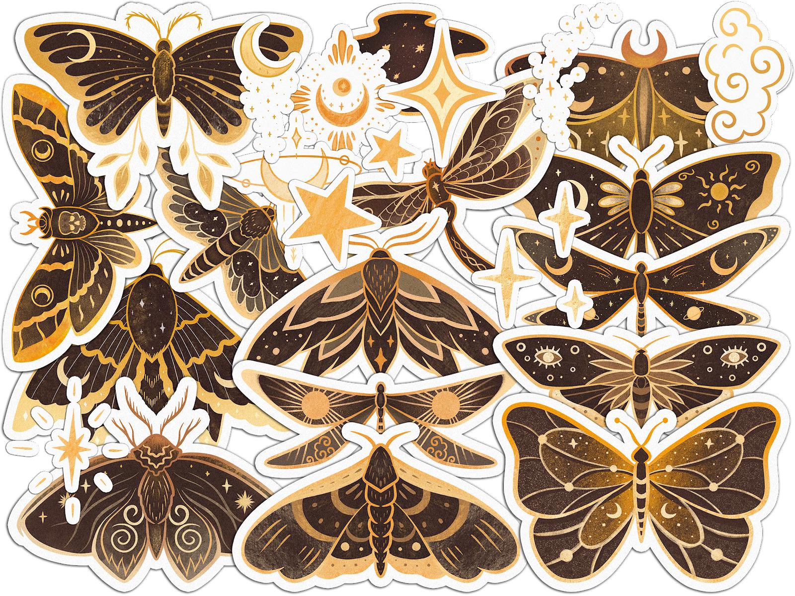 Набор стикеров Lex Altern Небесные мотыльки виниловые 26 шт. - фото 2 Набор стикеров Lex Altern Небесные мотыльки виниловые 26 шт. - фото 2