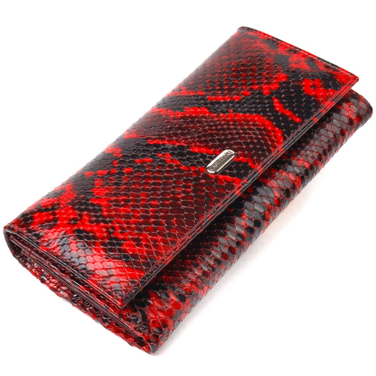 Кошелек женский из натуральной кожи Canpellini Wallet 21656 лакированный под змею Разноцветный (55435)
