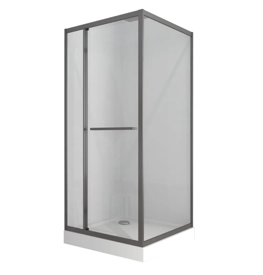 Душевая кабина с низким поддоном MIXXUS Style SCT01-90x90x200-TR прозрачное стекло 6 мм Graphite (MI8432)