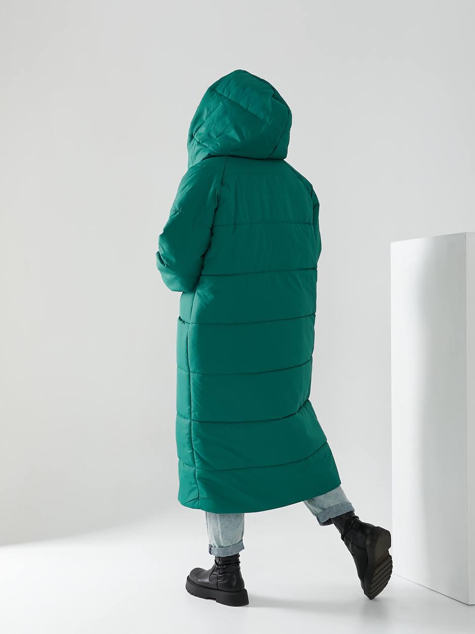 Пальто-пуховик довге на кнопках Аiza А521 р. 42-44 Трава - фото 3 Пальто-пуховик довге на кнопках Аiza А521 р. 42-44 Трава - фото 3