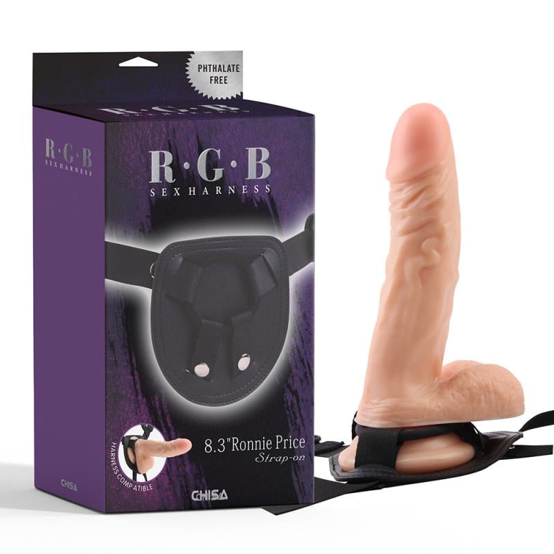 Страпон на ремінцях Ronnie Price 8,3" Тілесний (1000061124)