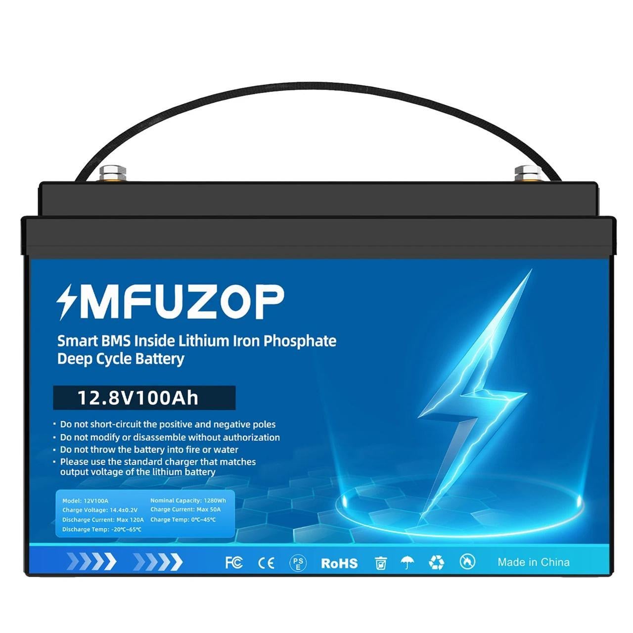Аккумулятор MFUZOP LiFePO4 12,8V 100Ah 1280W (LS12100) Аккумулятор MFUZOP LiFePO4 12,8V 100Ah 1280W (LS12100)
