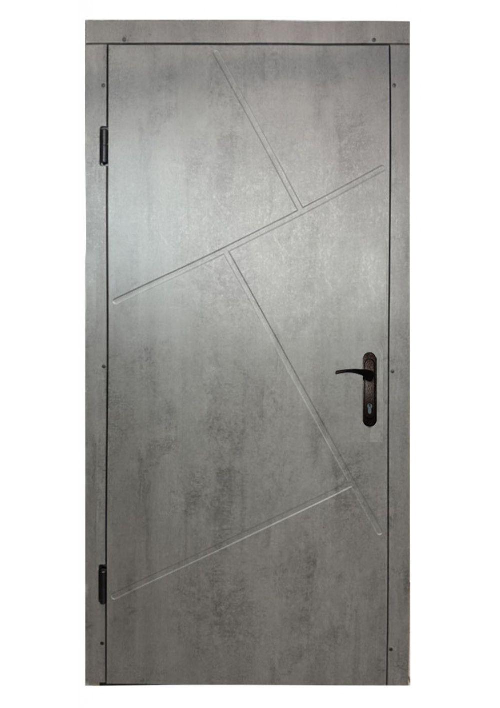 Дверь входная левая MSM Вулкан МДФ/МДФ 2050х960 мм Бетон темный