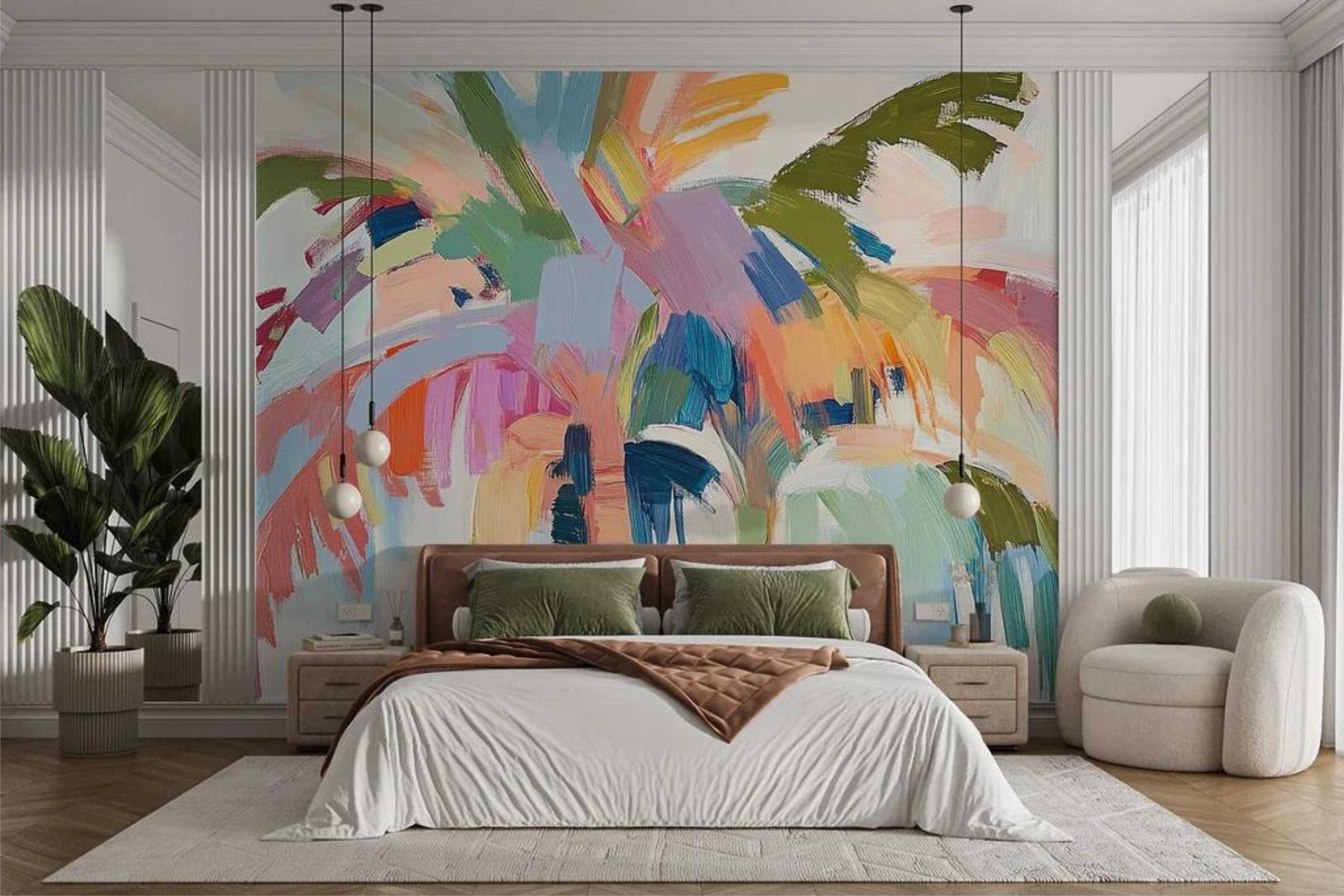 Фотошпалери Картина пальми Різнокольоровий (00000118)