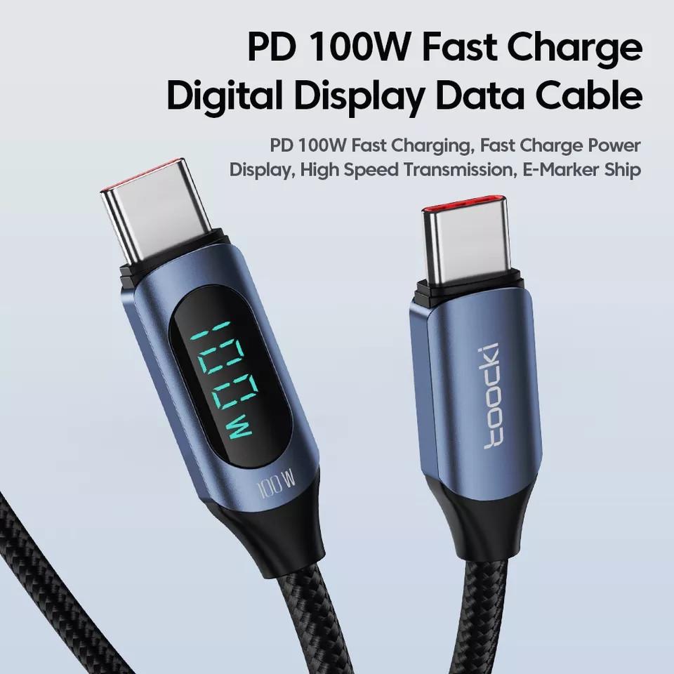 Кабель Toocki Type-C PD 100w Fast Charge с дисплеем Black (25397331) - фото 5