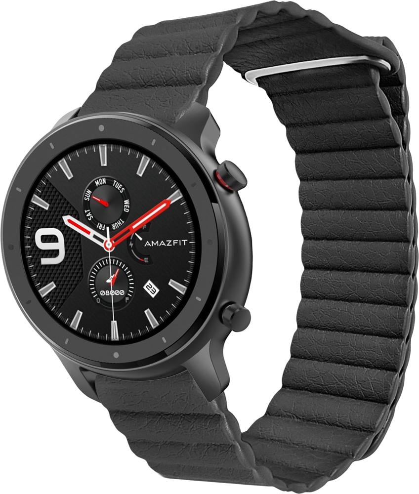 Ремінець шкіряний Genis для Amazfit GTR 47 мм Black (26519-2B) Ремінець шкіряний Genis для Amazfit GTR 47 мм Black (26519-2B)