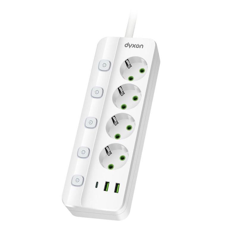 Фильтр-удлинитель сетевой DYXON PRO-1097 5 м 4 розетки 2 USB-A 1 USB-C (PD)